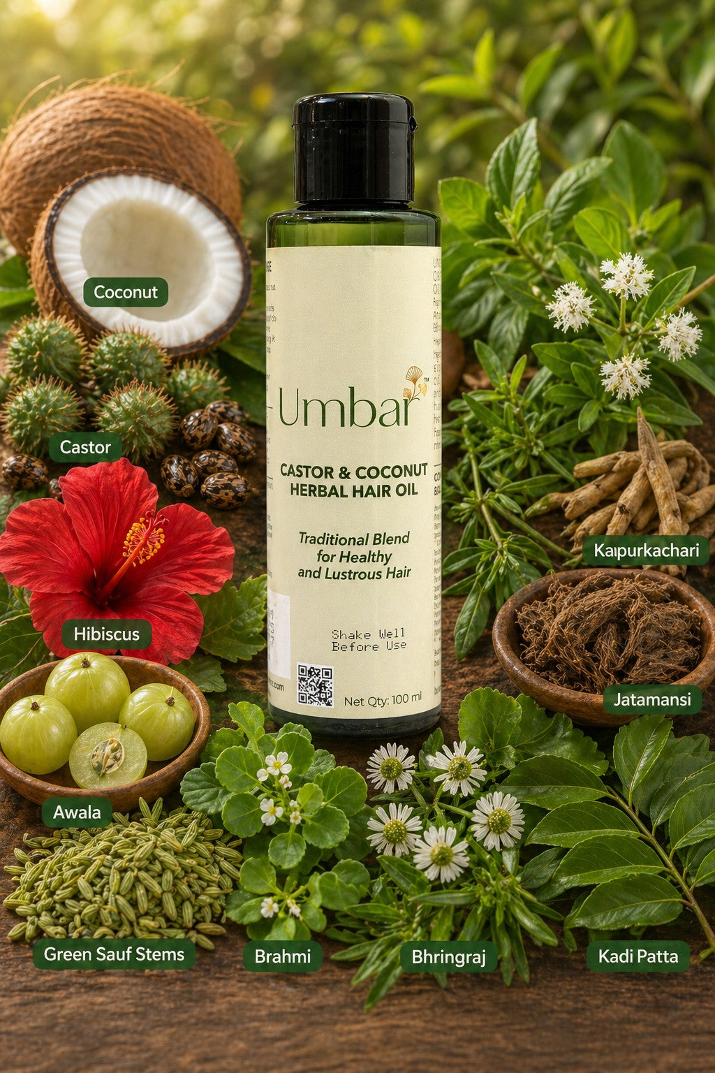 Umbar Castor & Coconut Herbal Hair Oil