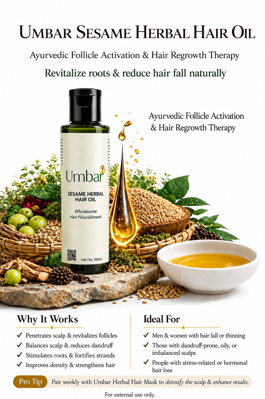 Umbar Sesame Herbal Hair Oil