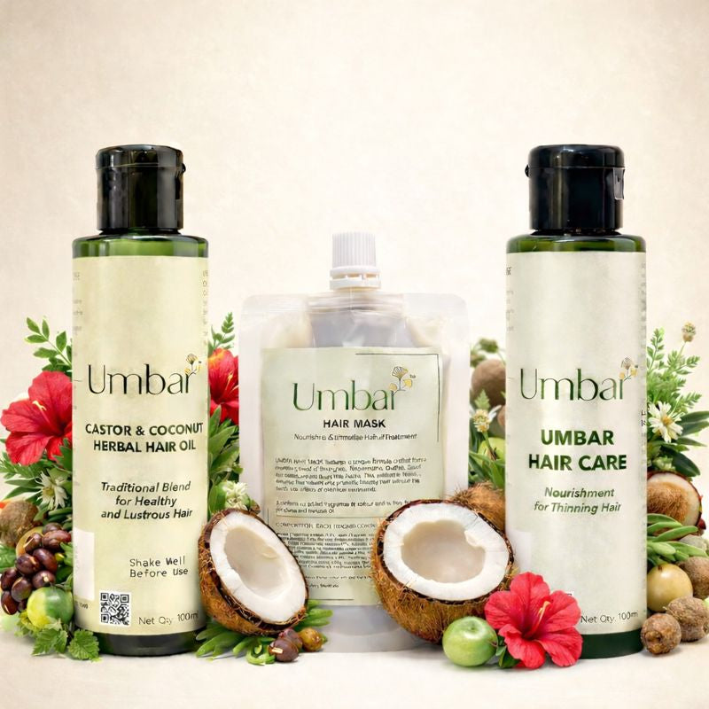 Set of three products - With Castor Coconut Hair Oil