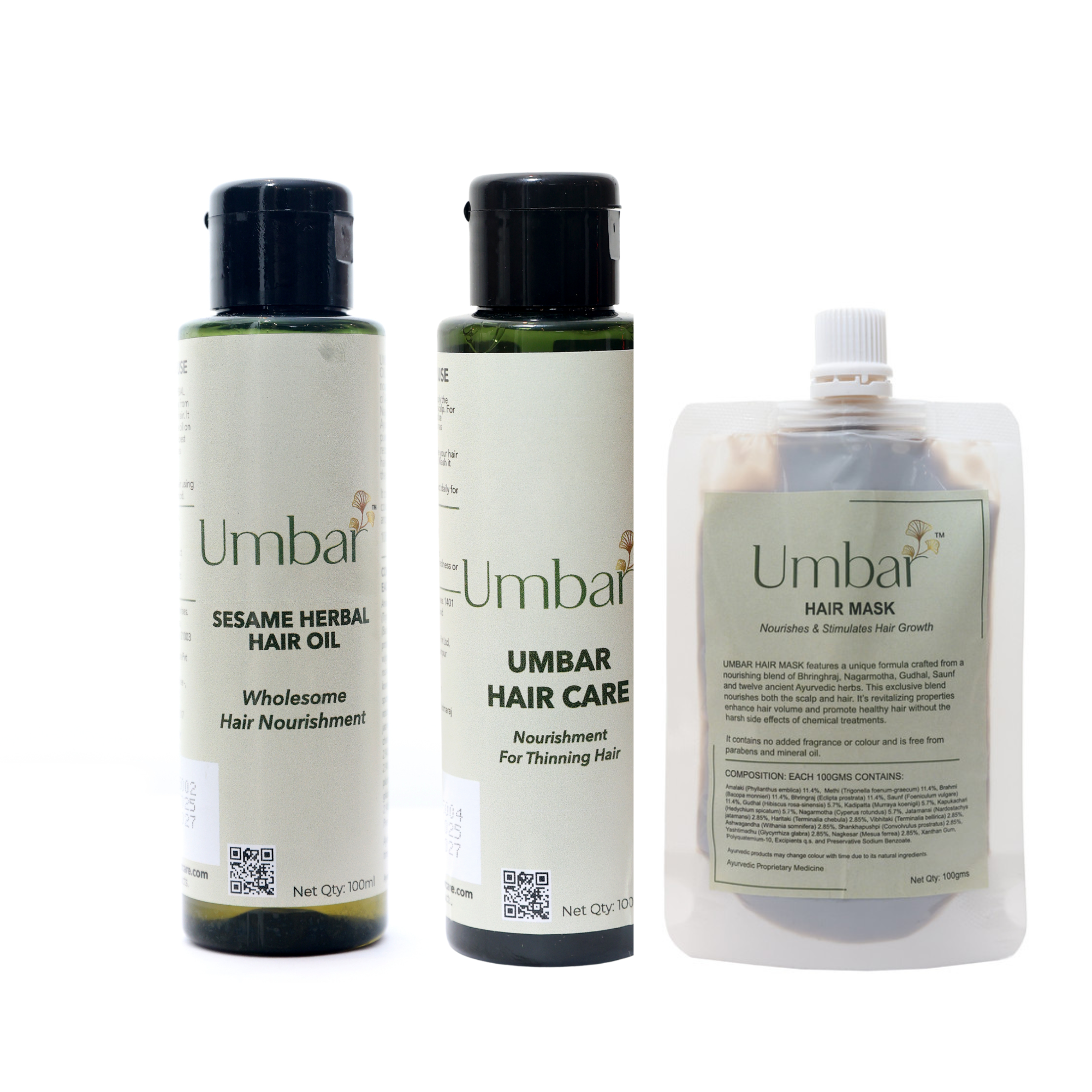 Set of three products - With Sesame Hair Oil