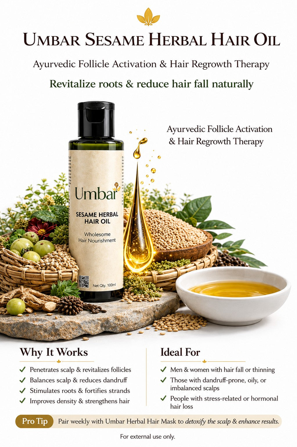 Umbar Sesame Herbal Hair Oil