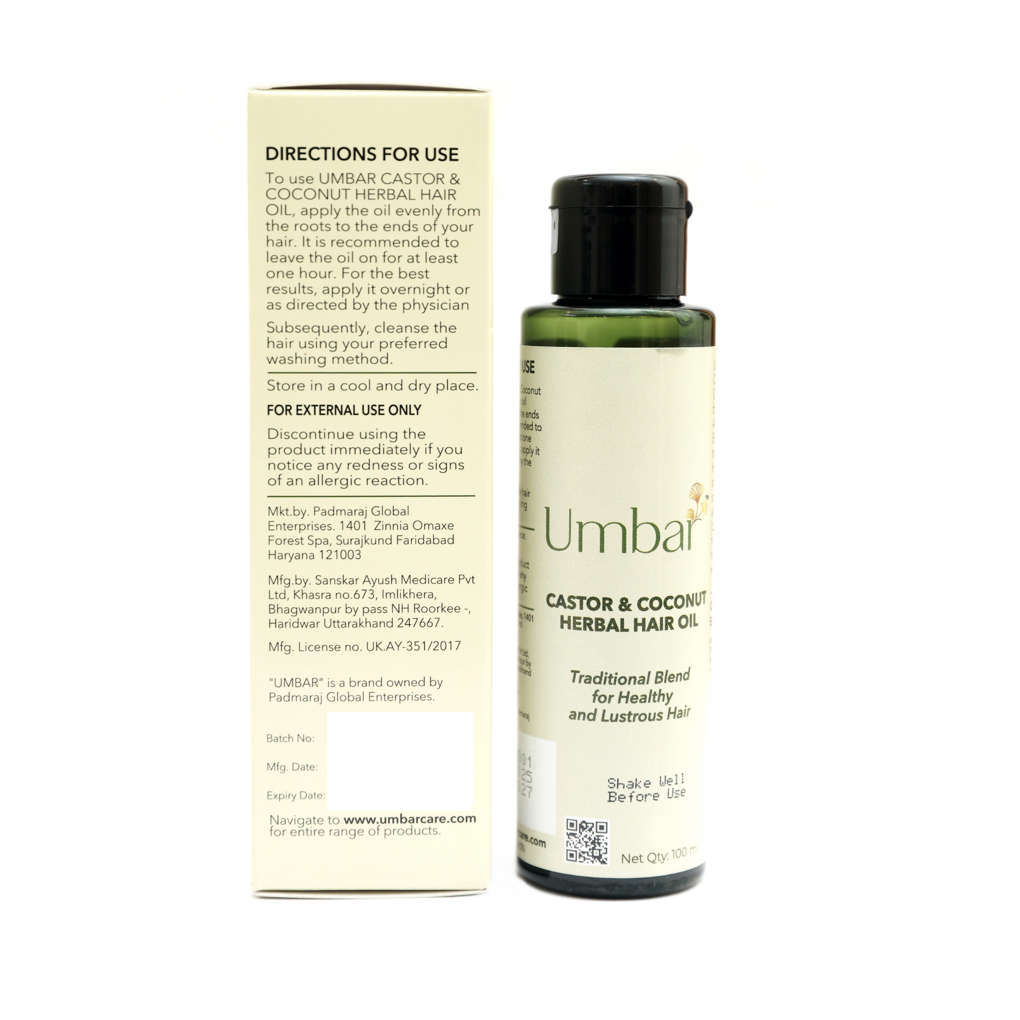 Umbar Castor & Coconut Herbal Hair Oil